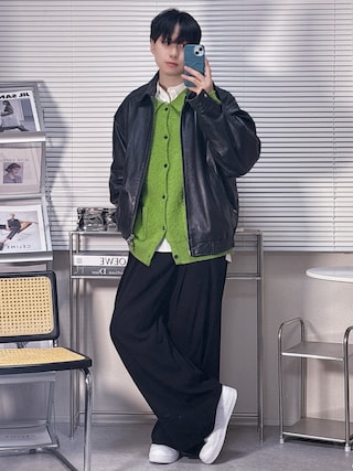 「BEAMS(ビームス)のBEAMS / レザー ブルゾン(ブルゾン)」を使った、SHOTAさん(メンズ・176cm)の冬コーディネート