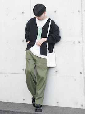 「RUUBON（ルーボン）のアイテム（カーディガン/ボレロ）」を使った、SHOTAさん（メンズ・176cm）の秋コーディネート