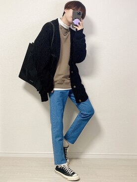 「ADAMASTE（アダマスト）のアイテム（スウェット）」を使った、SHOTAさん（メンズ・176cm）の冬コーディネート