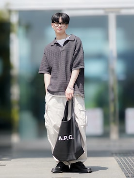 「A.P.C.（アーペーセー）のアイテム」を使った、SHOTAさん（メンズ・176cm）の夏コーディネート