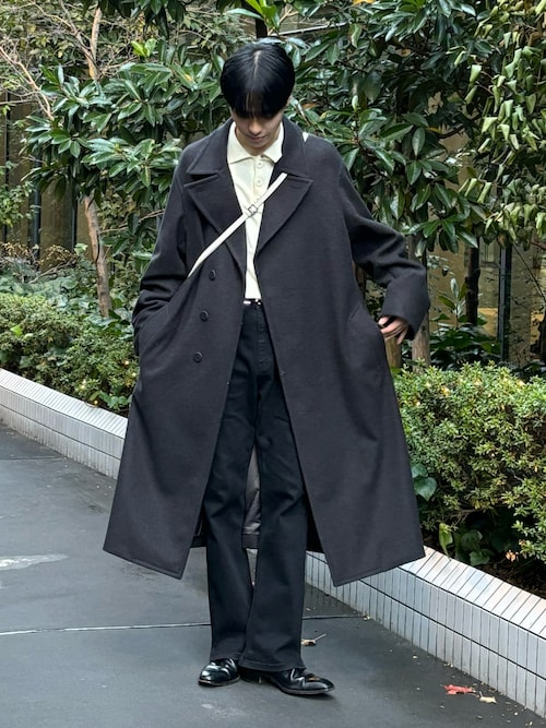 WYM SMOOTH HERRINGBONE MAXI OVER COAT（チェスターコート