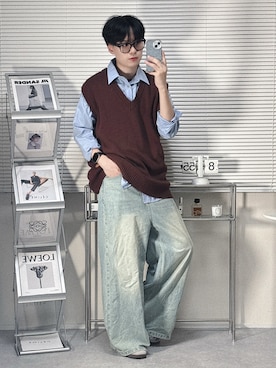 「アイテム（デニムパンツ）」を使った、SHOTAさん（メンズ・176cm）の秋コーディネート