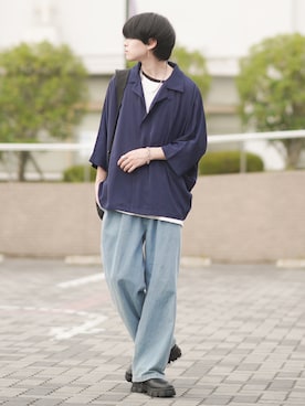 「GU（ジーユー）のアイテム（パンツ）」を使った、SHOTAさん（メンズ・176cm）の秋コーディネート