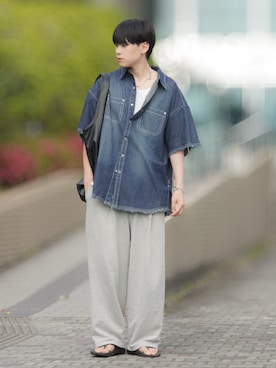 「ADAMASTE（アダマスト）のアイテム」を使った、SHOTAさん（メンズ・176cm）の春コーディネート