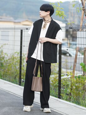 「RAGEBLUE（レイジブルー）のアイテム（ベスト）」を使った、SHOTAさん（メンズ・176cm）の夏コーディネート