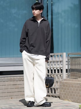 「ドレスシューズ」｜「アイテム（スウェット）」を使った、SHOTAさん（メンズ・176cm）の春コーディネート