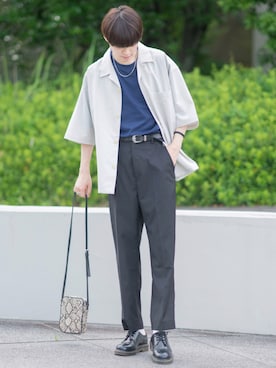 「Dr. Martens（ドクターマーチン）のアイテム（その他シューズ）」を使った、SHOTAさん（メンズ・176cm）の夏コーディネート