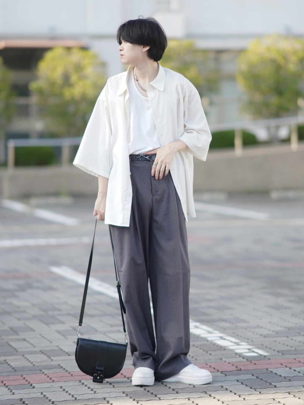 試着のみASCLO(エジュクロ) Banding Wide Slacks ASCLO Banding Wide Slacks ASCLO  (エジュクロ) パンツ・ボトムス メンズ ASCLO Banding Wide Slacks