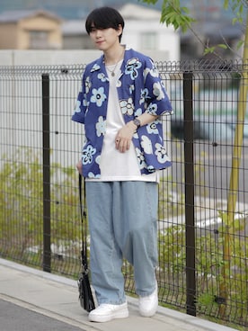 「RAGEBLUE（レイジブルー）のアイテム（トップス）」を使った、SHOTAさん（メンズ・176cm）の夏コーディネート