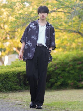「ASCLO（エジュクロ）のアイテム」を使った、SHOTAさん（メンズ・176cm）の春コーディネート