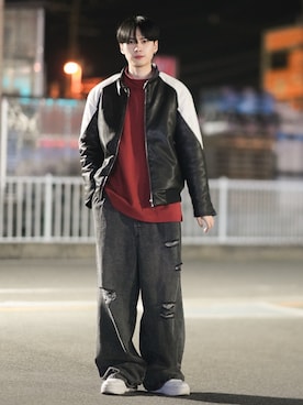 「Alfred Alex（アルフレッドアレックス）のアイテム（パンツ）」を使った、SHOTAさん（メンズ・176cm）の春コーディネート