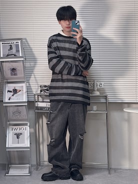 「アイテム（ニット/セーター）」を使った、SHOTAさん（メンズ・176cm）の秋コーディネート