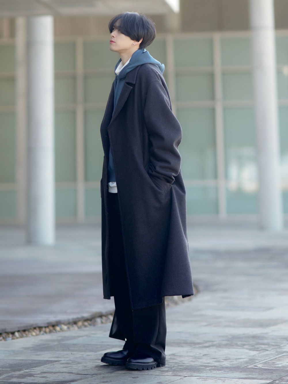 SHOTA｜WYM LIDNMのチェスターコートを使ったコーディネート - WEAR