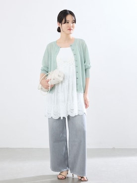「IENA（イエナ）のupper hights/アッパーハイツ 別注 THE RUTH デニムパンツ L8B312202（デニムパンツ、グレー系）」を使った、rioさん（レディース）の春コーディネート