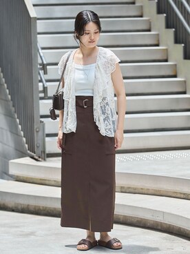 「IENA（イエナ）のアイテム（シャツ/ブラウス）」を使った、rioさん（レディース・160cm）の夏コーディネート
