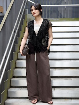 「IENA（イエナ）のアイテム（パンツ）」を使った、rioさん（レディース・160cm）の夏コーディネート