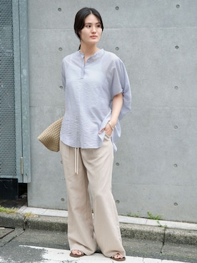 「IENA（イエナ）のアイテム（パンツ）」を使った、rioさん（レディース・160cm）の夏コーディネート