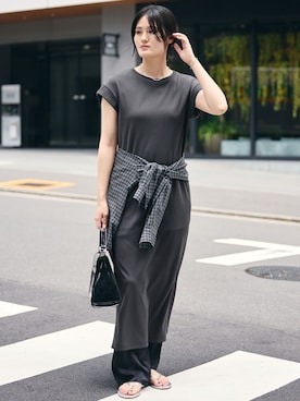 IENA（イエナ）の「粗挽き杢ワッフルノースリーブワンピース