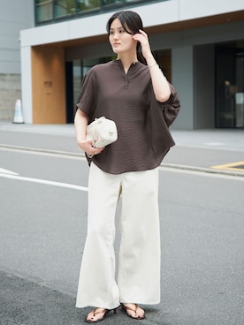 「IENA（イエナ）のアイテム（パンツ）」を使った、rioさん（レディース・160cm）の夏コーディネート