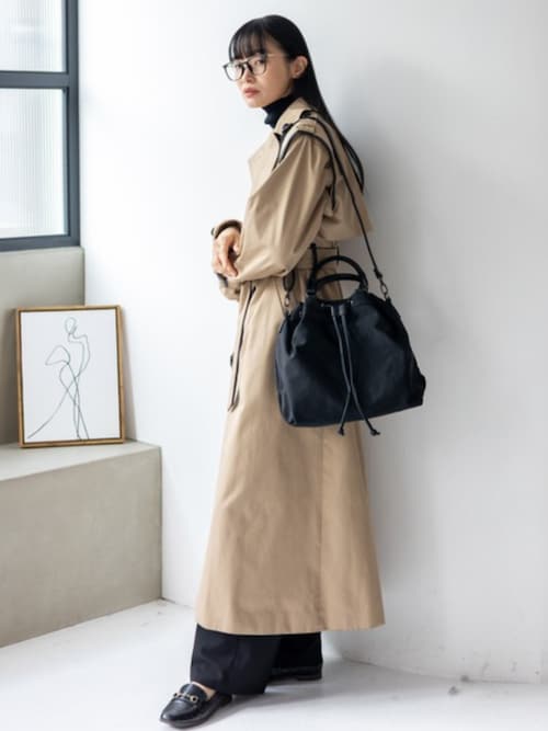 セール】巾着2wayナイロントートバッグ スエード調 A4 ショルダー