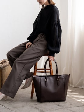 「VitaFelice（ヴィータフェリーチェ）のアイテム（トートバッグ）」を使った、VitaFeliceさん（レディース・169cm）の秋コーディネート