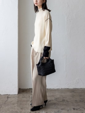 「VitaFelice（ヴィータフェリーチェ）のアイテム（トートバッグ）」を使った、VitaFeliceさん（レディース・169cm）の秋コーディネート