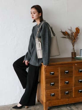 「VitaFelice（ヴィータフェリーチェ）のアイテム（トートバッグ）」を使った、VitaFeliceさん（レディース・169cm）の秋コーディネート