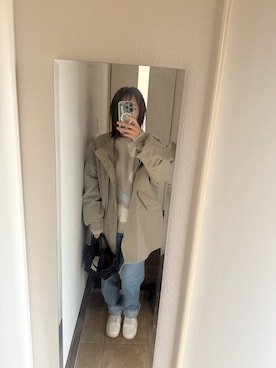 「アイテム（ミリタリージャケット）」を使った、ryucana14さん（レディース・163cm）の冬コーディネート