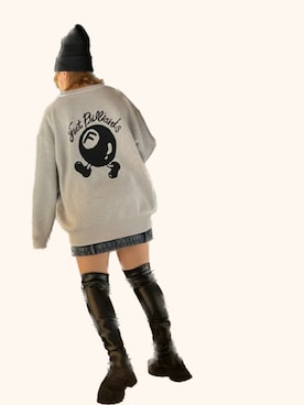 「アイテム（デニムスカート、グレー系）」を使った、1951°さん（レディース・163cm）の冬コーディネート