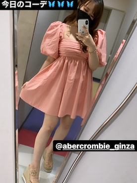 「Abercrombie&Fitch（アバークロンビーアンドフィッチ）のアイテム（ワンピース/ドレス）」を使った、Erikaminnさん（レディース・158cm）の夏コーディネート