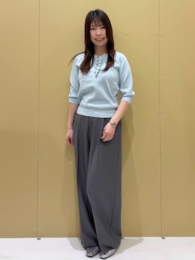 「OPAQUE.CLIP（オペークドットクリップ）の新色追加！【定番】名品フラットバレエシューズ（パンプス、シルバー系）」を使った、えみりさん（レディース・162cm）の春コーディネート