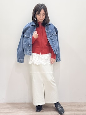 「アイテム（ショルダーバッグ、パープル系）」を使った、shimaさん（レディース・152cm）の春コーディネート