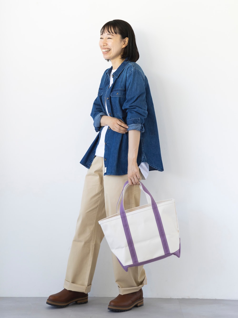 L.L.BEAN トート ミディアム ブルー 希少USA製 エルエルビーン トート 