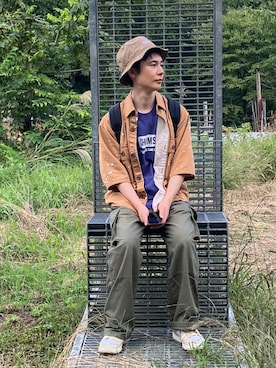 「アイテム（バックパック/リュック）」を使った、ひろさん（メンズ・166cm）の秋コーディネート