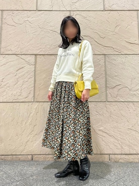 「テチチ(Te chichi)」｜「アイテム（スウェット）」を使った、Rinaさん（レディース・160cm）の冬コーディネート