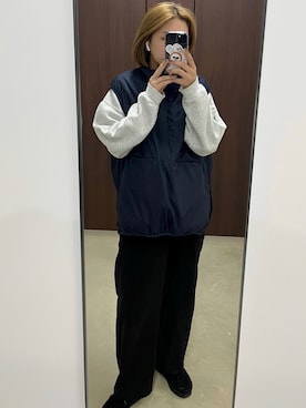 「アイテム（ダウンベスト）」を使った、Asukaさん（レディース・151cm）の秋コーディネート