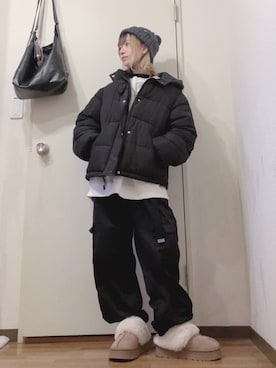 「Chillfar（チルファー）のアイテム（スウェット）」を使った、あやらてさん（レディース・151cm）の冬コーディネート