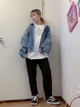 「EGOIST（エゴイスト）のアイテム（ジャケット/アウター）」を使った、あやらてさん（レディース・151cm）の春コーディネート