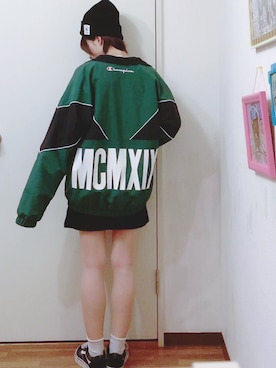 「Champion（チャンピオン）のアイテム（ブルゾン）」を使った、あやらてさん（レディース・151cm）の秋コーディネート
