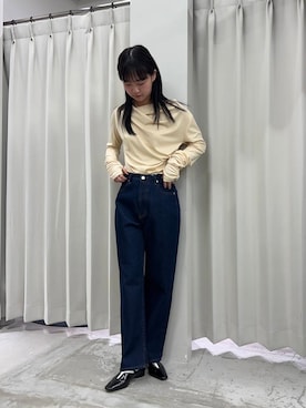 「SENSE OF PLACE by URBAN RESEARCH（センスオブプレイスバイアーバンリサーチ）のメタリックポインテッドシューズ（パンプス）」を使った、カワグチさん（レディース・164cm）の春コーディネート