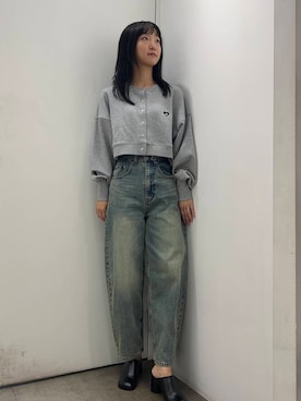 「カーブデニム」｜カワグチさん（レディース・164cm）の秋コーディネート