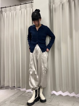 「SENSE OF PLACE by URBAN RESEARCH（センスオブプレイスバイアーバンリサーチ）の『消臭』サイドゴアボリュームソールブーツ（ブーツ）」を使った、カワグチさん（レディース・164cm）の冬コーディネート