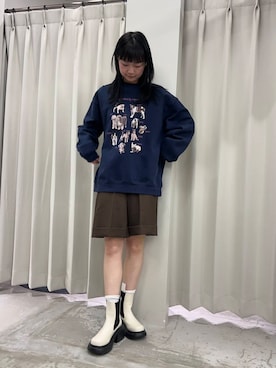 「SENSE OF PLACE by URBAN RESEARCH（センスオブプレイスバイアーバンリサーチ）の『消臭』サイドゴアボリュームソールブーツ（ブーツ）」を使った、カワグチさん（レディース・164cm）の冬コーディネート