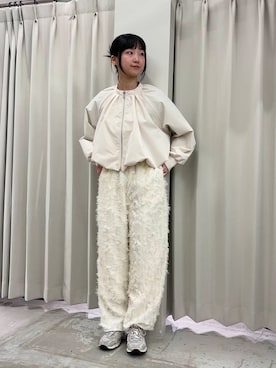 「SENSE OF PLACE by URBAN RESEARCH（センスオブプレイスバイアーバンリサーチ）のフリンジイージーパンツ（その他パンツ）」を使った、カワグチさん（レディース・164cm）の冬コーディネート