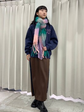 「SENSE OF PLACE by URBAN RESEARCH（センスオブプレイスバイアーバンリサーチ）の『消臭』サイドゴアボリュームソールブーツ（ブーツ）」を使った、カワグチさん（レディース・164cm）の秋コーディネート