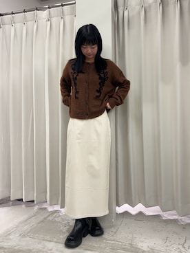 「SENSE OF PLACE by URBAN RESEARCH（センスオブプレイスバイアーバンリサーチ）の『消臭』サイドゴアボリュームソールブーツ（ブーツ）」を使った、カワグチさん（レディース・164cm）の冬コーディネート