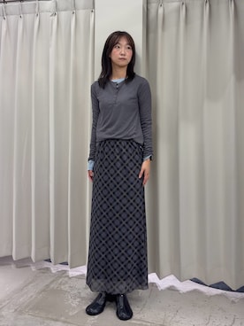 「SENSE OF PLACE by URBAN RESEARCH（センスオブプレイスバイアーバンリサーチ）のアイテム（Tシャツ/カットソー）」を使った、カワグチさん（レディース・164cm）の秋コーディネート