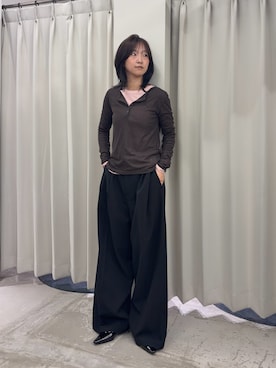 「SENSE OF PLACE by URBAN RESEARCH(センスオブプレイスバイアーバンリサーチ)の2PパックロングTシャツ(Tシャツ/カットソー、ブラウン系)」を使った、カワグチさん(レディース・164cm)の夏コーディネート