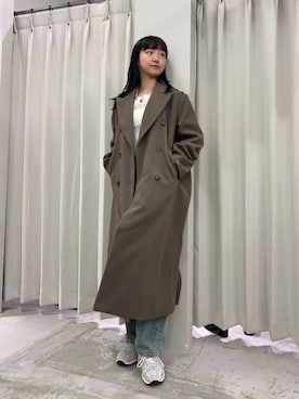 「アイテム（チェスターコート）」を使った、カワグチさん（レディース・164cm）の秋コーディネート