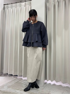 「SENSE OF PLACE by URBAN RESEARCH（センスオブプレイスバイアーバンリサーチ）のポンチタイトスカート（スカート）」を使った、カワグチさん（レディース・164cm）の冬コーディネート